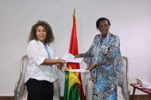 La Ministre de la Solidarité, de l’Action Humanitaire, de la Réconciliation Nationale, du Genre et de la Famille du Burkina faso, Madame Nandy SOME/DIALLO et la Représentante et Directrice Pays du PAM, Madame Elvira PRUSCINI.
