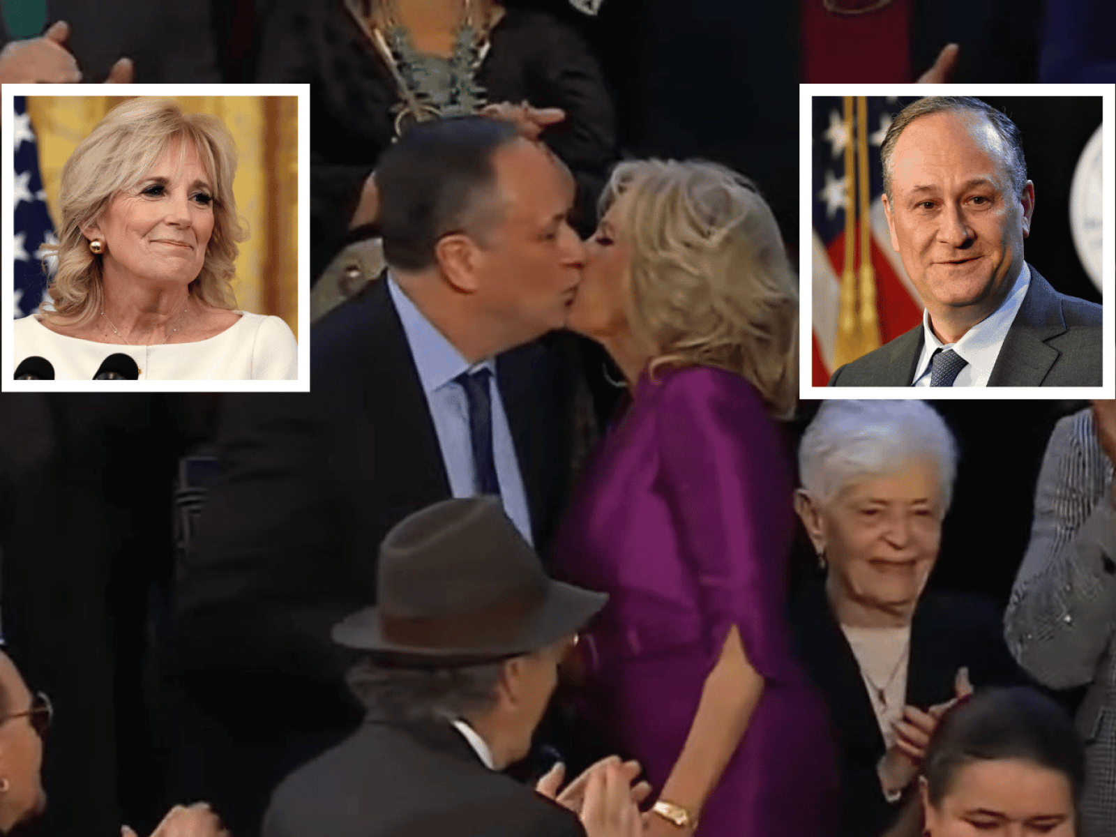 Un baiser entre Jill Biden et le mari de la vice-présidente enflamme les réseaux sociaux