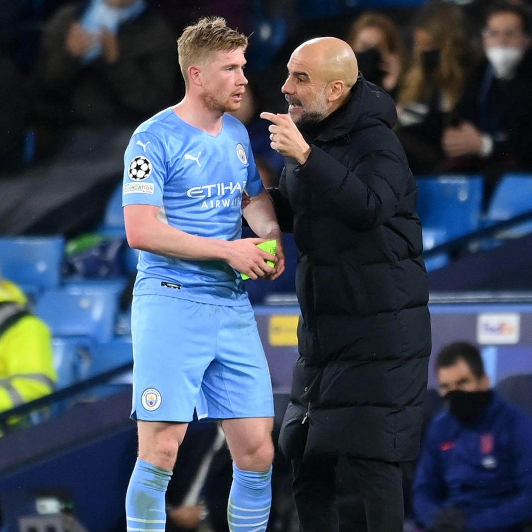 Kévin de Bruyne et Pep Guardiola