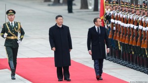Le président français Emmanuel Macron, reçu jeudi 06 Avril 2023 Ã  Pékin par son homologue chinois Xi Jinping.
