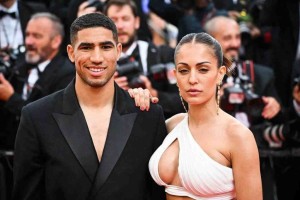 Achraf Hakimi et sa femme, l’actrice espagnole Hiba Abouk Credit Photo - Icon Sport