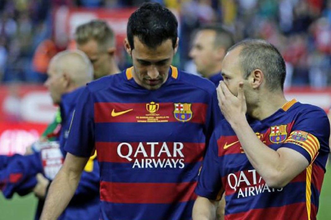 Busquets et Iniesta sous le maillot du Barça