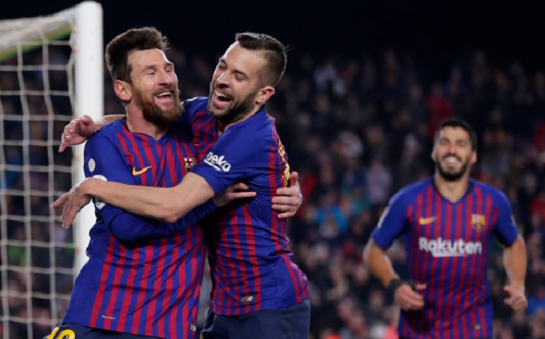 Jordi Alba et Lionel Messi