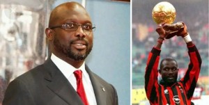 L'ancien international libérien et président de la République, George Weah