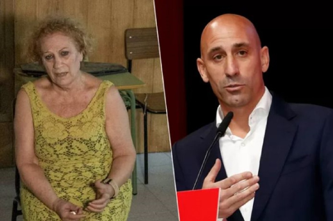 Le président de la Fédération espagnole de football, Luis Rubiales, et sa mère