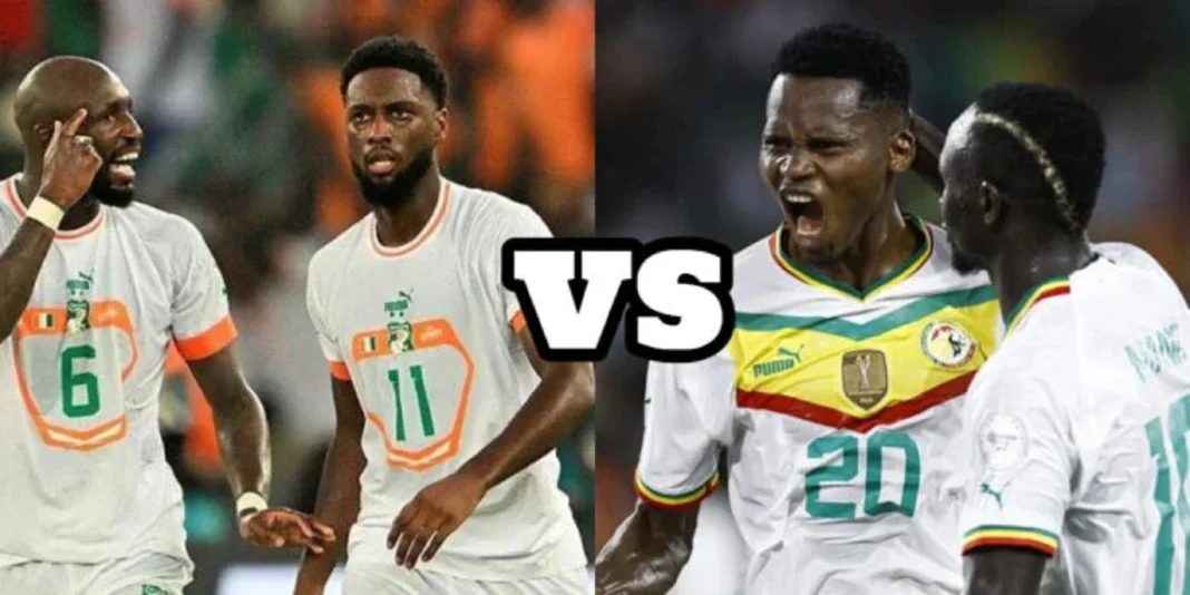 Des joueurs du Sénégal et de la Côte d'Ivoire