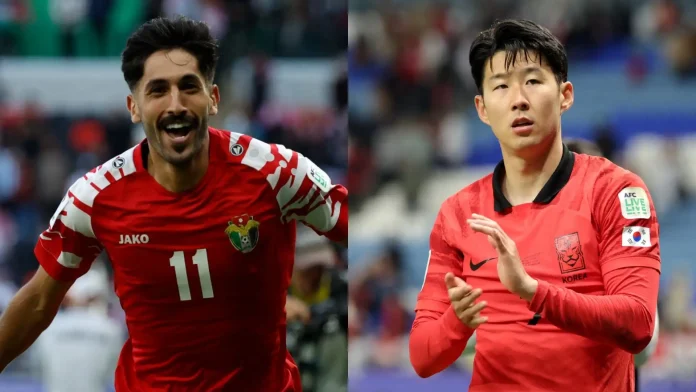 Des joueurs de la Jordanie et de la Corée du Sud