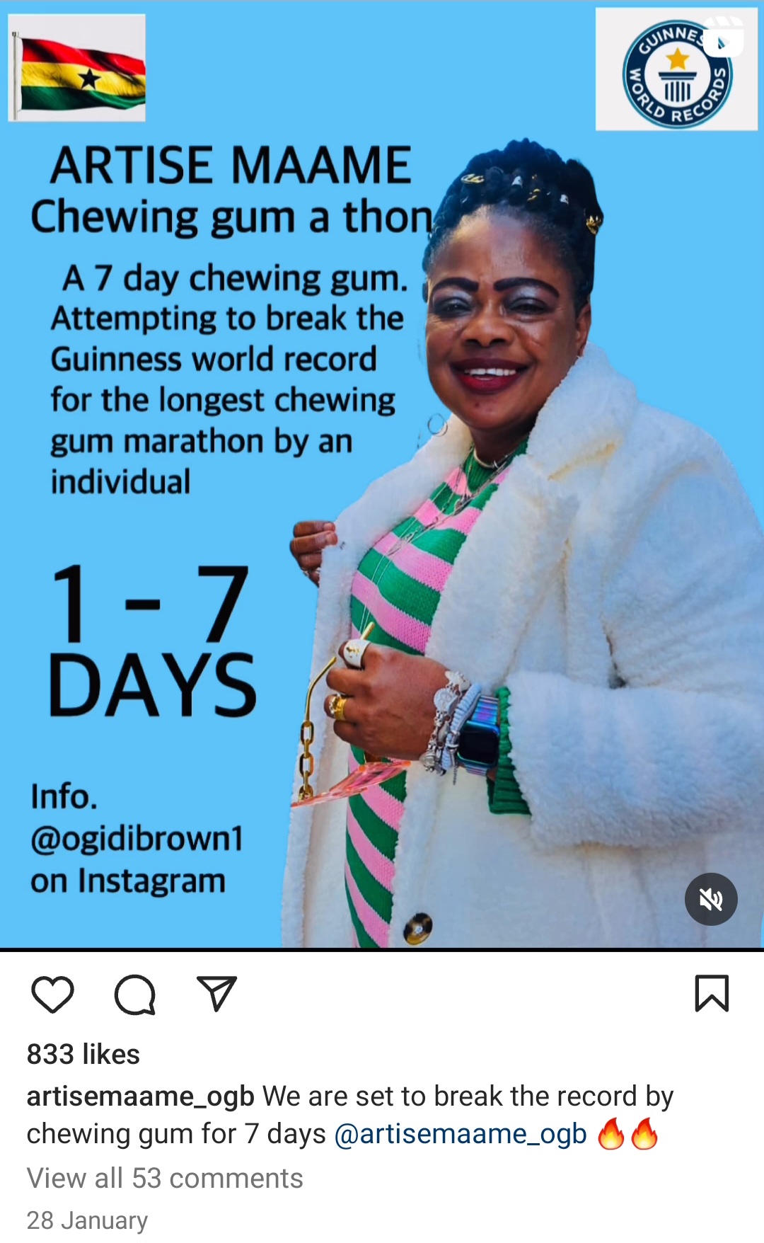 Une Ghanéenne participe à un marathon de chewing-gum pour établir un record du monde (vidéo)