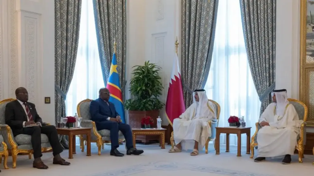 Le Président de la RDC Félix Tshisekedi et Cheick Tamim Bin Hamad Al Thani, Émir du Qatar @ Présidence RDC