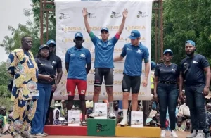 Le vainqueur de la 2è étape du tour cycliste international du Bénin, Amari Hamza