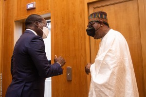 Boni Yayi reçu par Patrice Talon au palais de la présidence