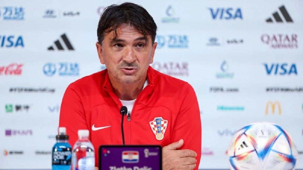 Zlatko Dalic, entraîneur de la Croatie, lors d'une conférence de presse à Doha, Qatar.