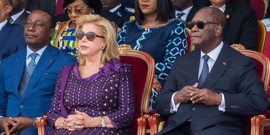 Alassane Ouattara et sa femme lors de la 64e anniversaire de l’indépendance de Côte d’Ivoire