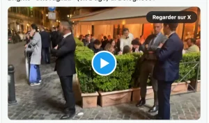 Brigitte et Emmanuel Macron au restaurant familial près de la Piazza del Popolo
