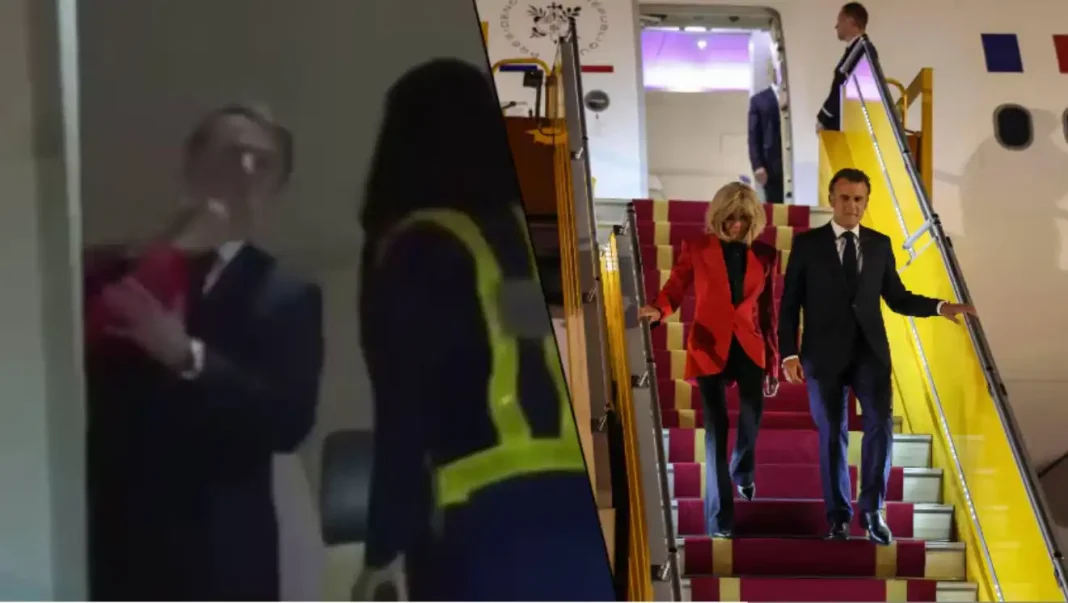 Brigitte Macron gifle Emmanuel Macron à leur descente d’avion @ DR