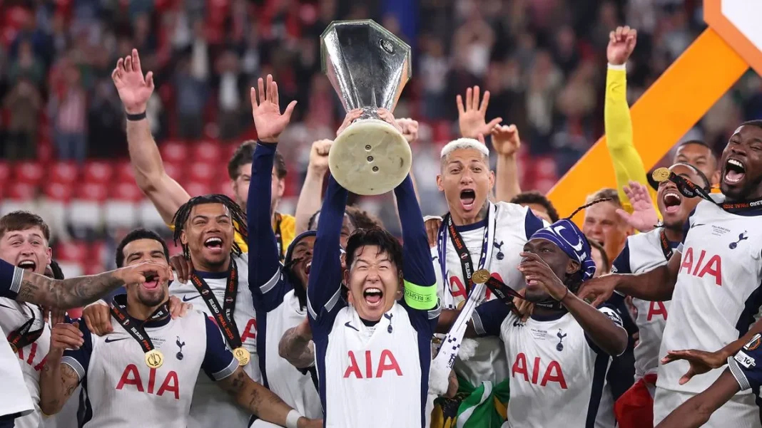 Tottenham sacré vainqueur de la Ligue Europa, le 21 mai 2025. Crédit: Getty Images