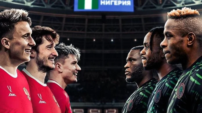 Des joueurs de la Russie et du Nigeria