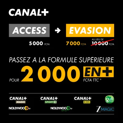 Logo de Canal Plus sur fond noir.