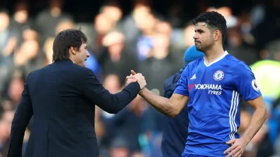 Diego Costa et Antonio Conte
