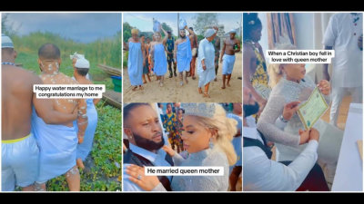 une “reine marine” à son époux lors de leur union dans l’eau