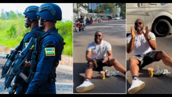 La police met en garde un Nigérian qui mangeait sur la voie publique