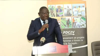 le ministre délégué chargé des Productions vivrières Bernard Kini Comoé à l'issue d'un atelier national tenu du 28 au 30 avril à Abidjan.
