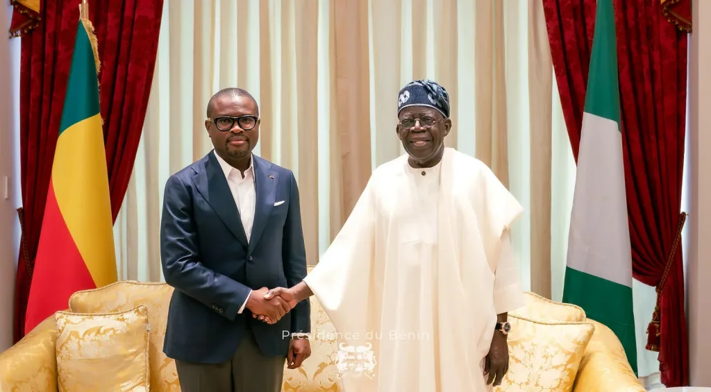Le président béninois Romuald Wadagni  reçu par le président nigérian Bola Tinubu ce lundi 1er  mai 2026 à Abuja PH: Présidence du Bénin