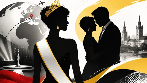 Illustration editoriale pour Miss Supranational 2026 : Ève Gilles présente Simon, son compagnon de 19 ans son aîné