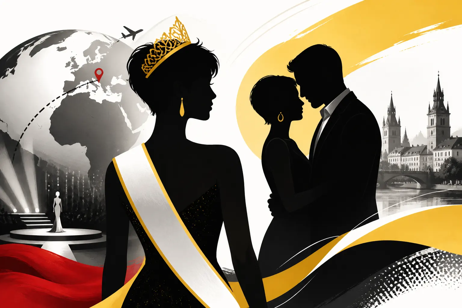 Illustration editoriale pour Miss Supranational 2026 : Ève Gilles présente Simon, son compagnon de 19 ans son aîné