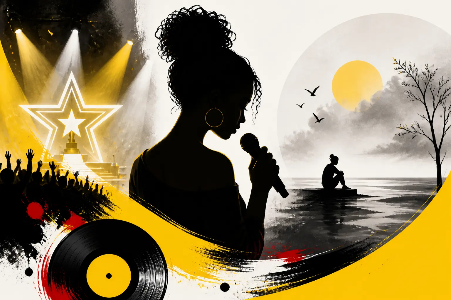 Illustration editoriale pour Anisha Jo, grande gagnante de la Star Academy, sort un single émouvant sur la solitude