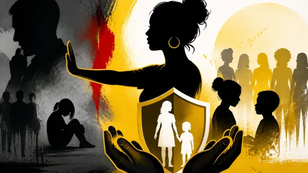 Illustration editoriale pour Kelly Vedovelli atomise Michel Mary et appelle à protéger les enfants et les femmes