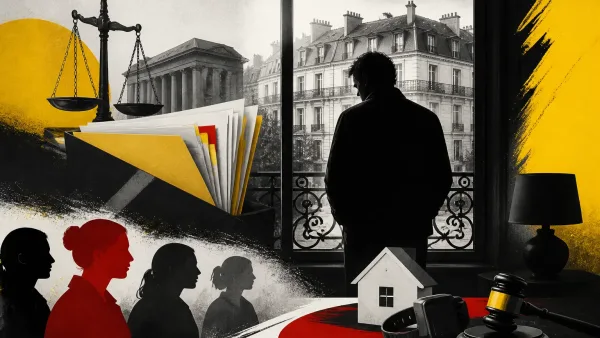 Illustration editoriale pour Patrick Bruel cloîtré chez lui à Neuilly : sa nouvelle vie