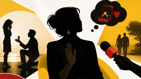 Illustration editoriale pour Mélanie Page refuse de dévoiler les détails de la demande en mariage de Nagui lors d’une interview