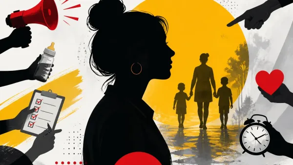 Illustration editoriale pour Alessandra Sublet sans filtre sur l&rsquo;éducation et les parents parfaits