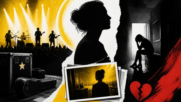Illustration editoriale pour Lisa Blum, ancienne première partie de Patrick Bruel, dit « J’ai des hauts le cœur » après son « rêve éveillé »