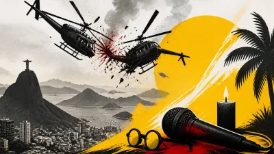Illustration editoriale pour Oliver Tree tué dans une collision entre deux hélicoptères à Rio de Janeiro