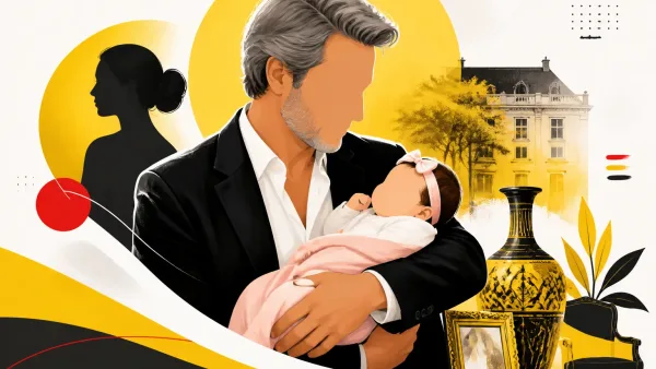 Illustration editoriale pour Julien Cohen accueille une petite fille prénommée Ella à 60 ans
