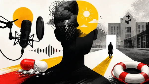 Illustration editoriale pour Nicolas Demorand revient sur France Inter et qualifie son « médicament magique » de bipolarité d’échec total