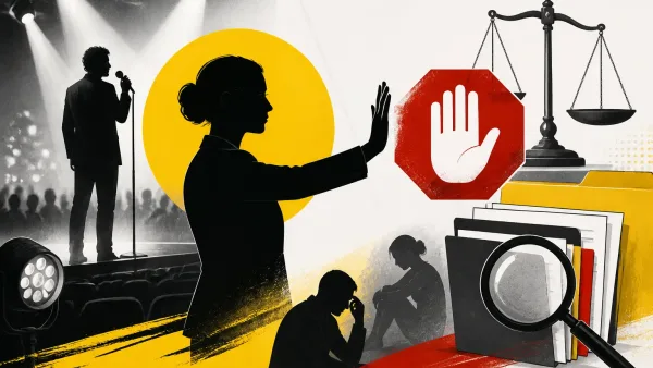 Illustration editoriale pour Patrick Bruel accusé de viols : Aurore Bergé lui conseille de se retirer pendant l&rsquo;enquête