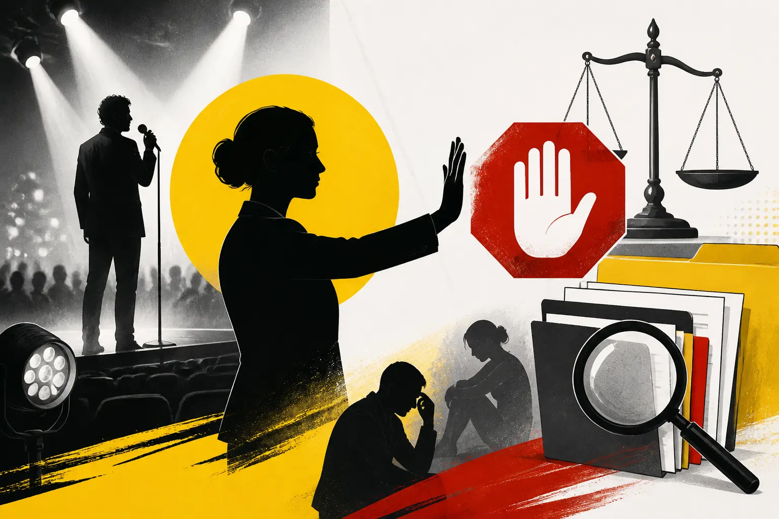 Illustration editoriale pour Patrick Bruel accusé de viols : Aurore Bergé lui conseille de se retirer pendant l’enquête