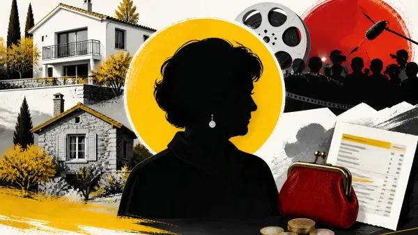 Illustration editoriale pour Anny Duperey : deux maisons et une toute petite retraite