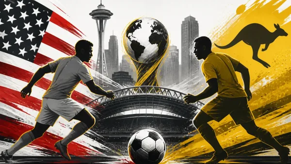 Illustration IA - Mondial 2026 : les États-Unis défient l’Australie à Seattle dans un duel de leaders du Groupe D