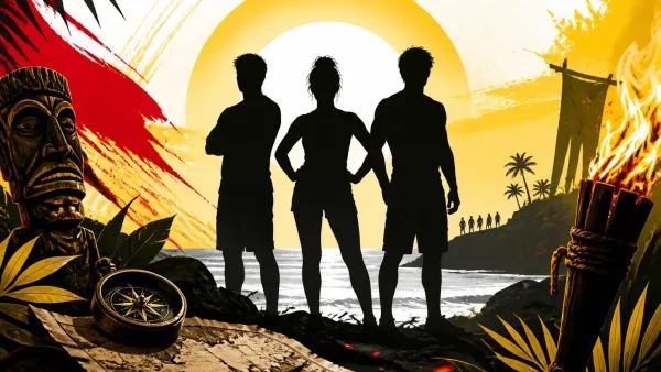 Illustration editoriale pour Freddy, Clémentine et Ugo dévoilés dans le casting cinq étoiles de Koh-Lanta All-Stars