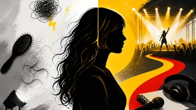 Illustration editoriale pour Hélèna Bailly explique que le stress de la tournée lui a fait perdre ses cheveux