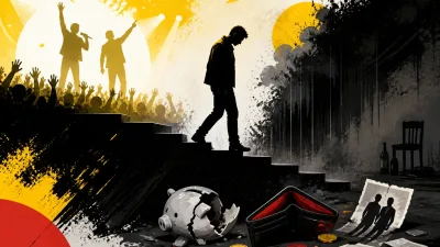 Illustration editoriale pour William du duo Début de soirée : ruiné, il raconte sa descente aux enfers
