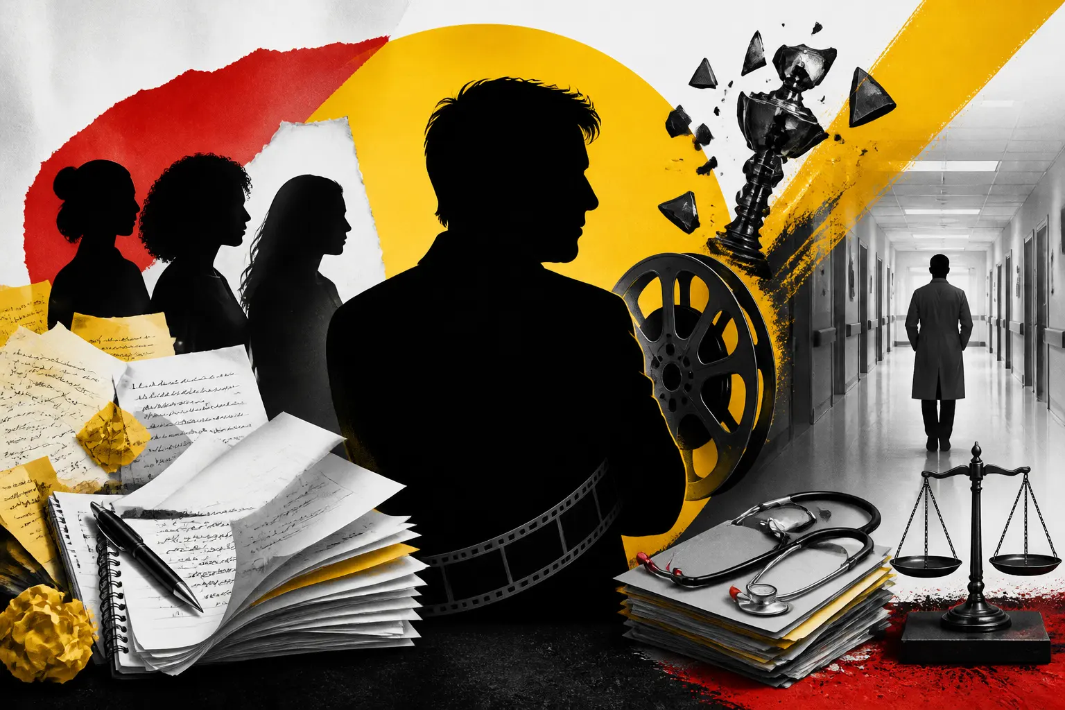Illustration editoriale pour Thomas Lilti accusé de plagiat par plusieurs femmes scénaristes dans « Hippocrate »
