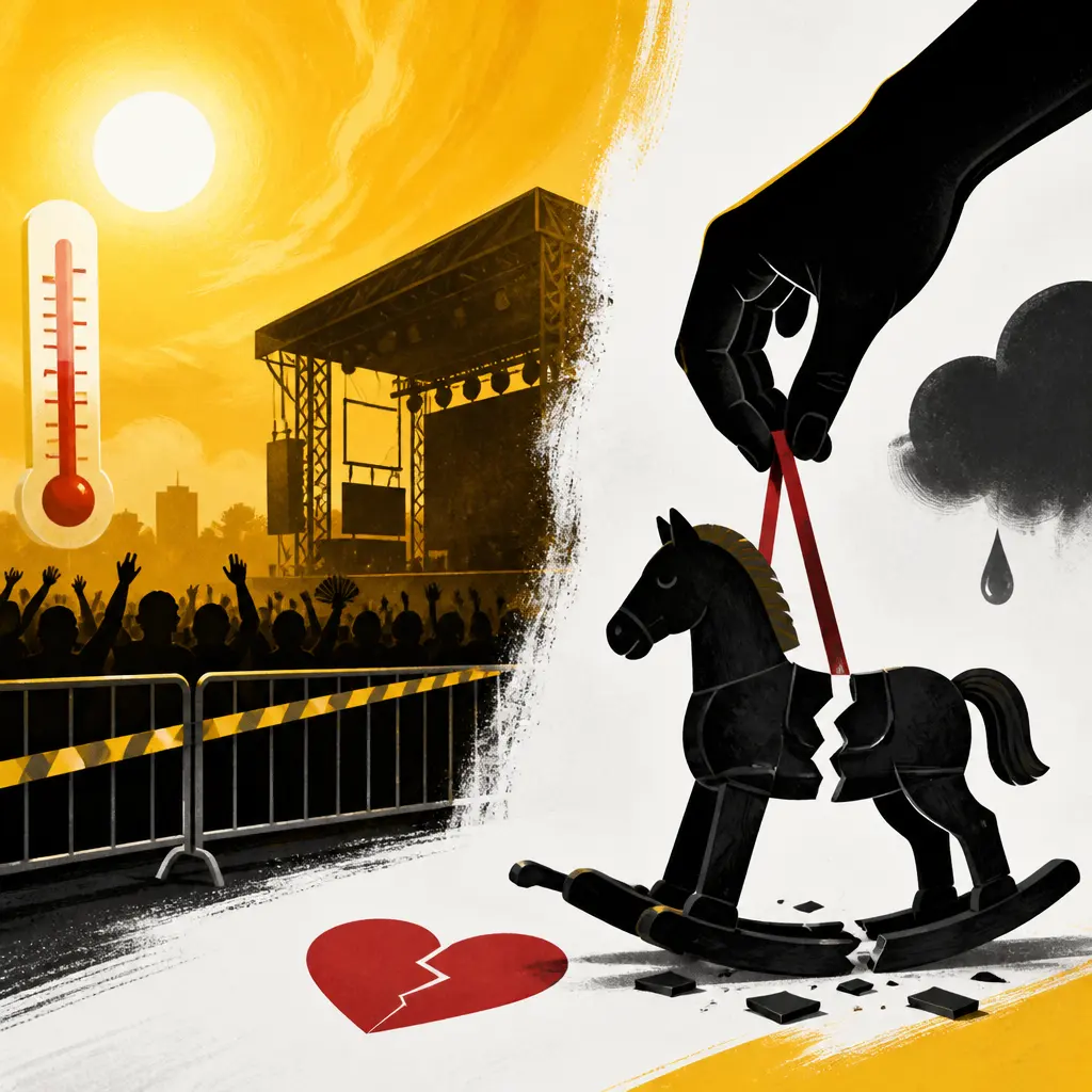 Illustration editoriale pour Antoine de Caunes « la mort dans l’âme » : la canicule lui enlève l’un de ses « bébés »