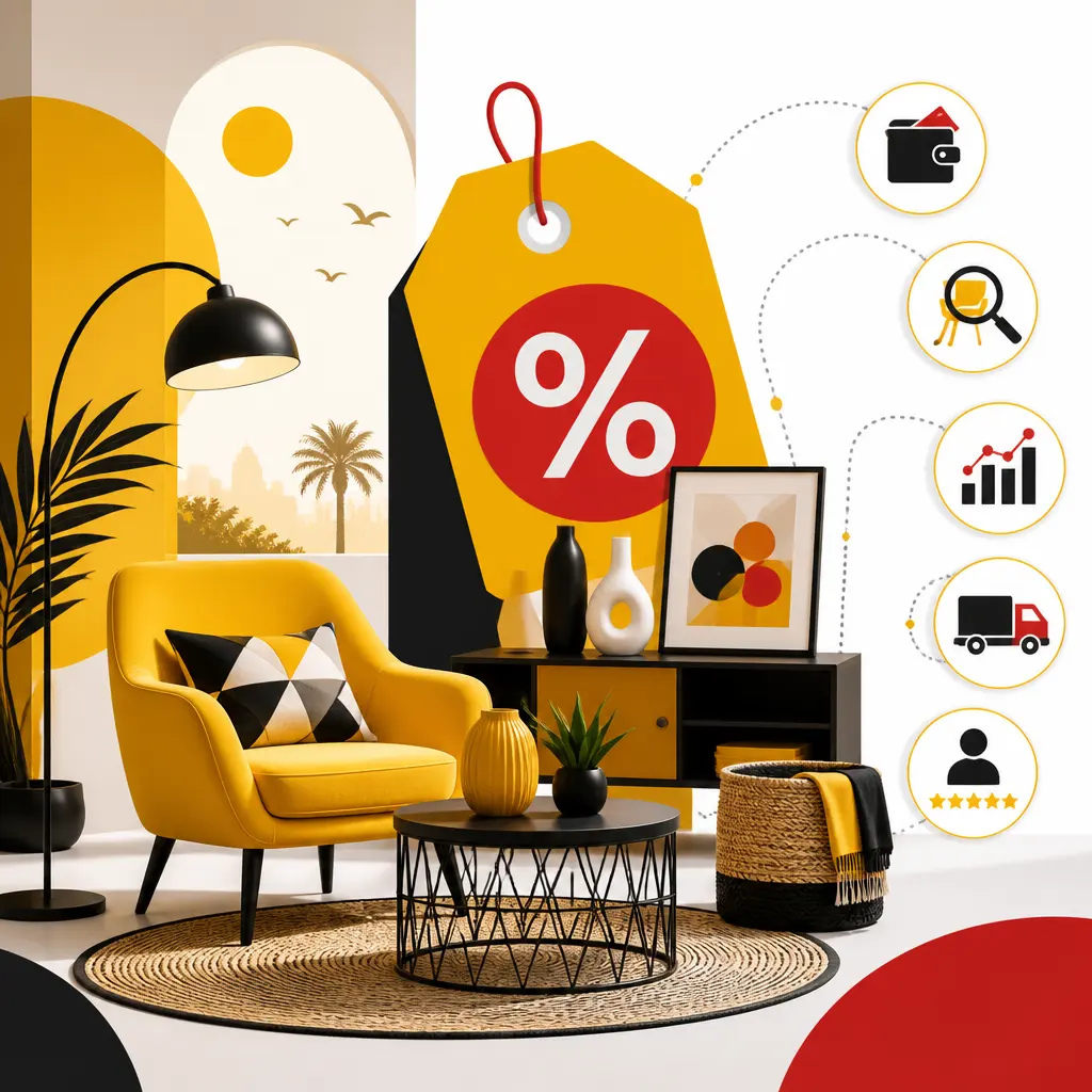 Illustration editoriale pour Soldes d’été : comment profiter des meilleures offres déco