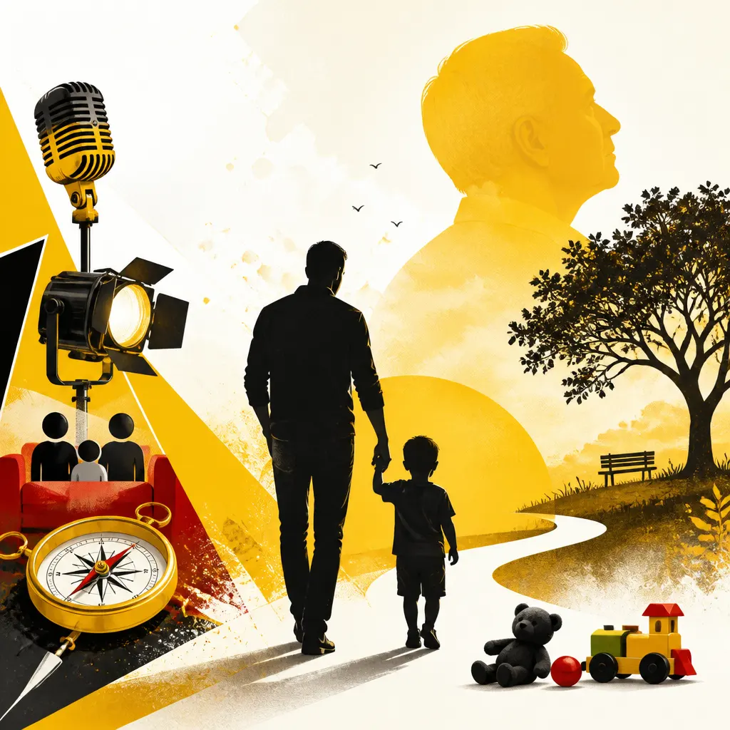 Illustration editoriale pour Cyril Féraud évoque l’homme de sa vie et la perte de son père