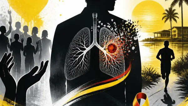 Illustration editoriale pour Patrick Simpson-Jones annonce un cancer du poumon métastatique